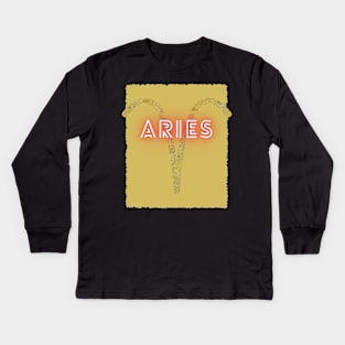 Aries Zodiac Sign Kids Long Sleeve T-Shirt